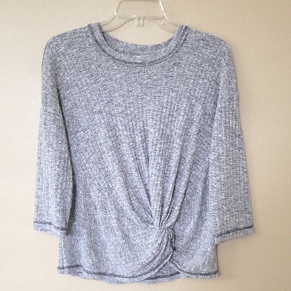 Anthropologie Gray Chauncey Pullover Twist Front Top - Size Small - Picture 1 of 7